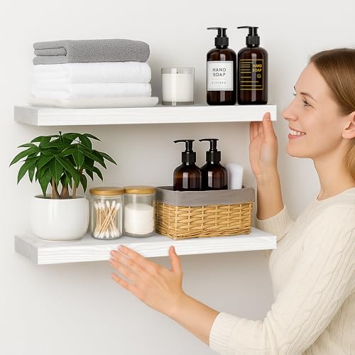 Wood Floating Shelves for Wall 30 inch Set of 2 (2 Count)