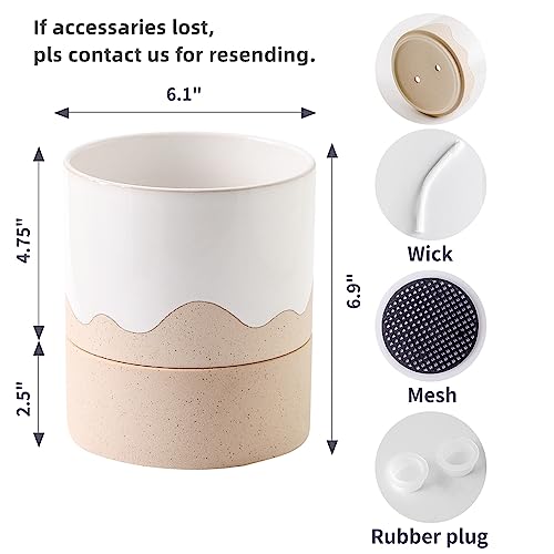 Ceramic Self Watering Plant Pot for Indoor Plants