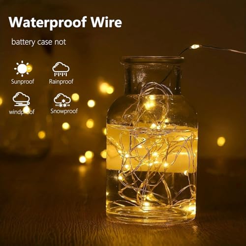 2 Pack Fairy Lights Battery Operated 16 FT 50 LED String Lights Warm White (2 Count)