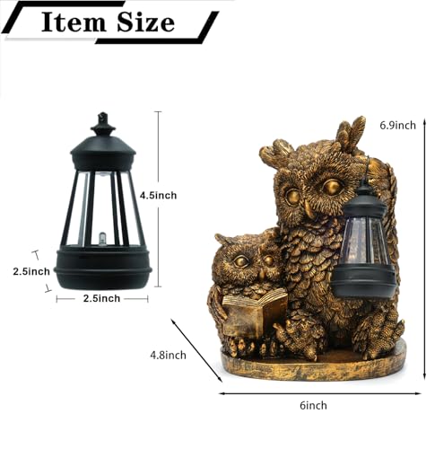 Owl Solar Outdoor Garden Statue Lawn Yard Decor Gifts for Mom