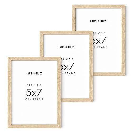 Beige Oak Wood 5x7 Picture Frame (3 Count)