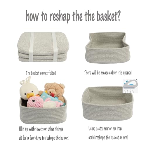 Small Woven Storage Baskets for Shelves (3 Count)