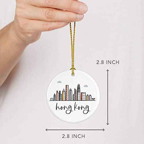 Round Ceramic Porcelain Christmas Tree Ornament Keepsake Gift