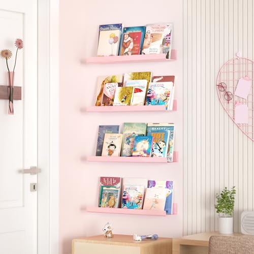 4 Pcs 15" Acrylic Shelves for Wall Decor and Display (4 Count)
