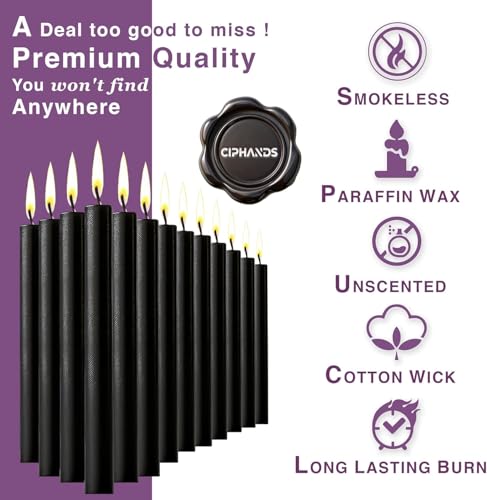 Spell Chime Candles 40 pcs Black Candles (12 Count)