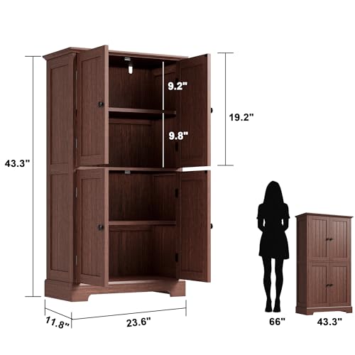 Bathroom Floor Cabinet with Adjustable Shelves