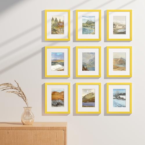 8x10 Picture Frames Set of 9 for Wall or Tabletop Display (9 Count)