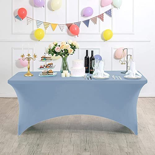 Spandex Table Cover for 8FT or 4ft or 6ft Table Universal Fitted Stretch Tablecloth for Party