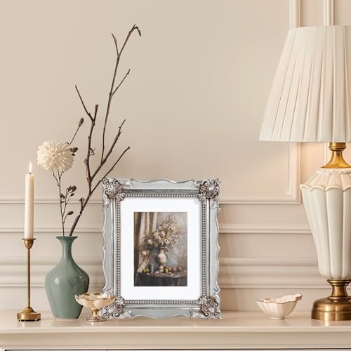 8x10 Vintage Picture Frame with Embossed Flower Design