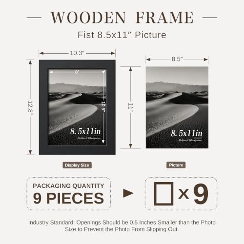 8.5x11 Picture Frame Set of 9