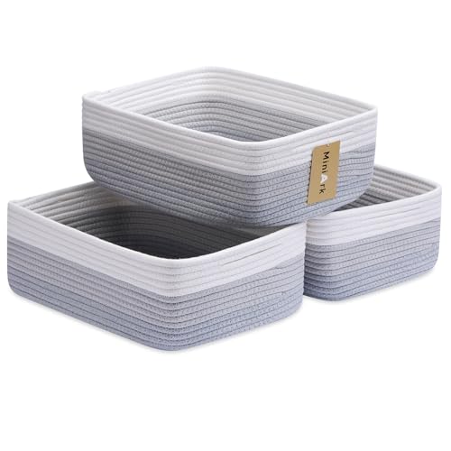 Large Shallow Organizing Baskets 15x11x5.1 Inches (3 Count)