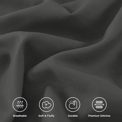 Dark Grey Twin Size Ruffle Comforter Set