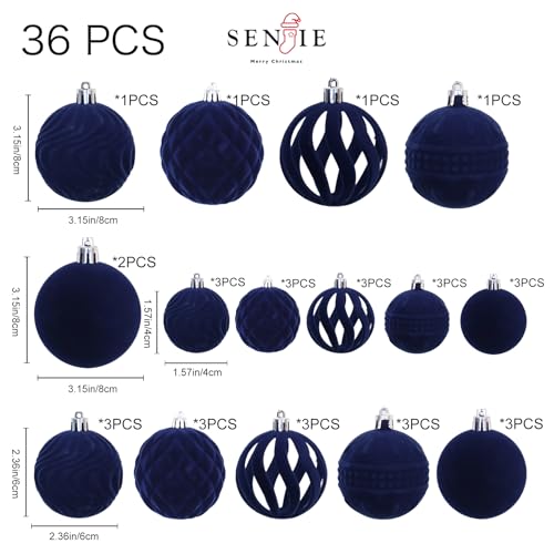 36PCS Velvet Ornaments for Christmas Tree (36 Count)