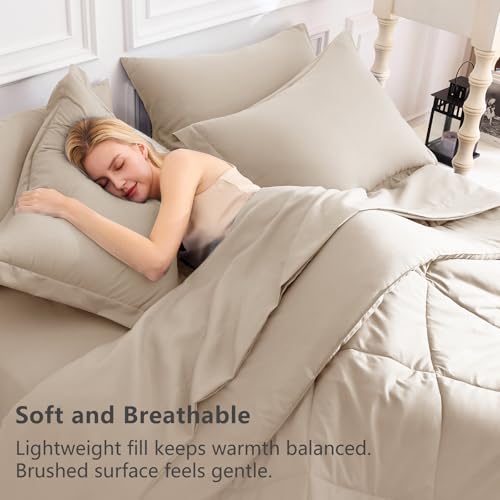Full Comforter Set 82"x86" Wheat
