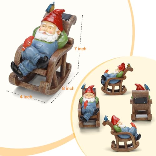 Solar Garden Gnome Statue Outdoor Decor