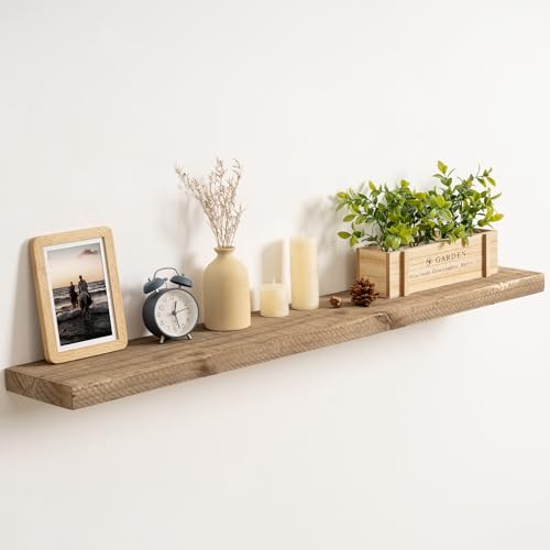 44 Inch Long Solid Wood Floating Shelves for Wall