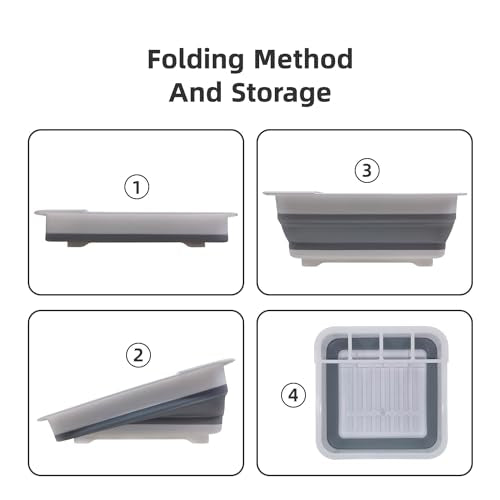 Collapsible Dish Drying Rack for RV Campers Portable Dinnerware Drainer Organizer for Kitchen Travel Trailer