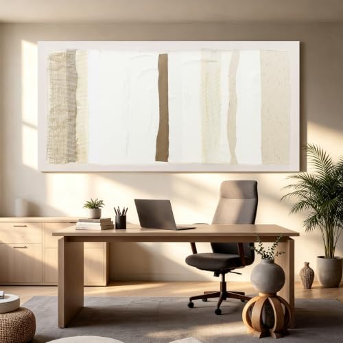Neutral Wall Art Decor Modern Canvas Art Wall Decor Brown And White Artwork for Walls Oversized Wall Art Prints Large Wall Art for Living Room 29"X58" for Room Bedroom Office Decor