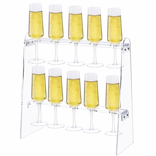 2 Tier Champagne Flute Glass Holder Stand