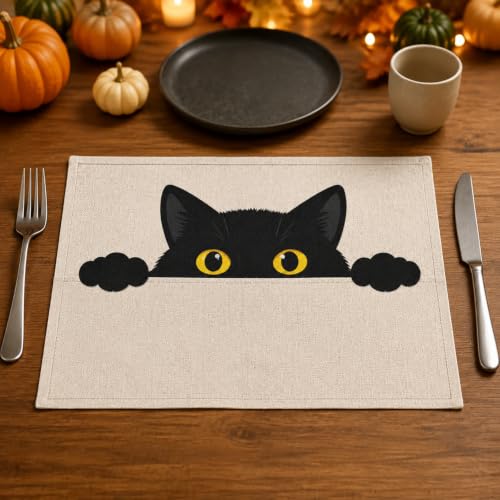 Black Cat Table Placemats (4 Count)