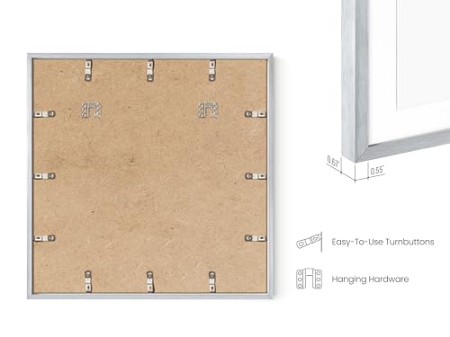 20x20 Silver Metal Picture Frames Matted to 16x16