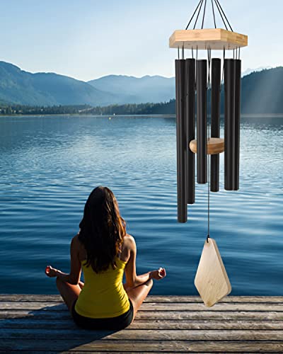 Memorial Wind Chimes 30 inch Black Deep Tone Sympathy Gift Patio Porch Home