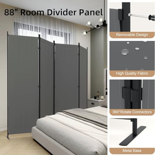 Privacy Screen Room Divider 4 Panel as Dressing Screen