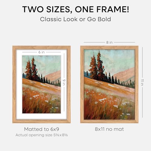 8x11 Natural Oak Picture Frame