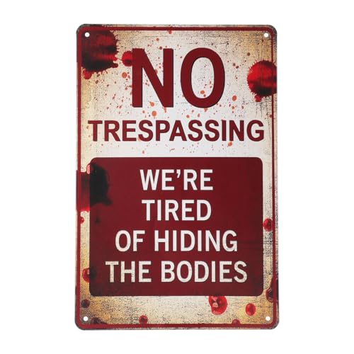 Halloween Decorations Metal Tin Sign for Outdoor Yard