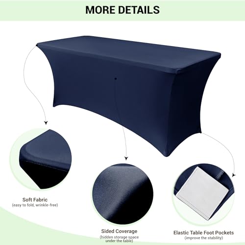 6ft Stretch Spandex Table Cover (2 Count)