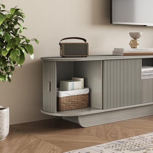 Fluted TV Stand and Coffee Table Set of 2 (2 Count)