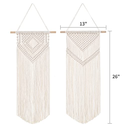 2Pcs Macrame Wall Hanging Boho Tapestry Wall Art Bedroom Decor