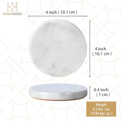 Real Natural Marble Coasters Set of 4 (4 Count)