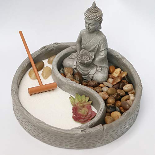 Mini Zen Garden Kit for Desk with Lotus