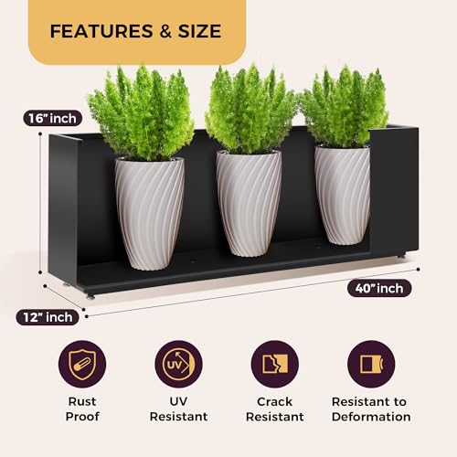 Outdoor Metal Planter Box 40Wx12Dx16H