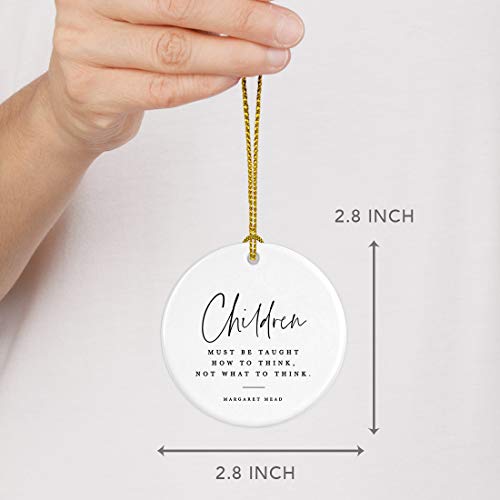 Round Ceramic Porcelain Christmas Tree Ornament for Teacher Thank You Appreciation Graduation Gift