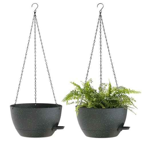 10 Inch Hanging Baskets 2 PC with Chains (2 Count)
