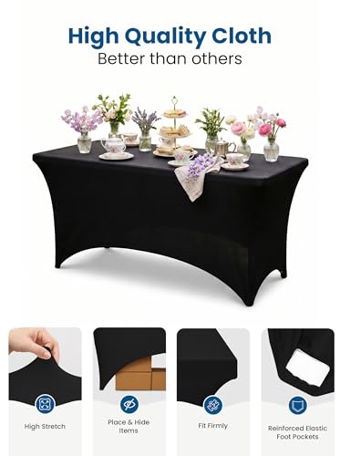 Spandex Table Cloth 4 Pack [8FT (4 Count)