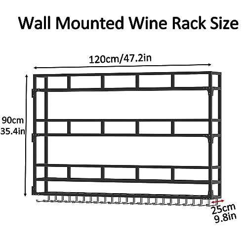 Modern Wine Rack Wall Mounted With Glass Holder