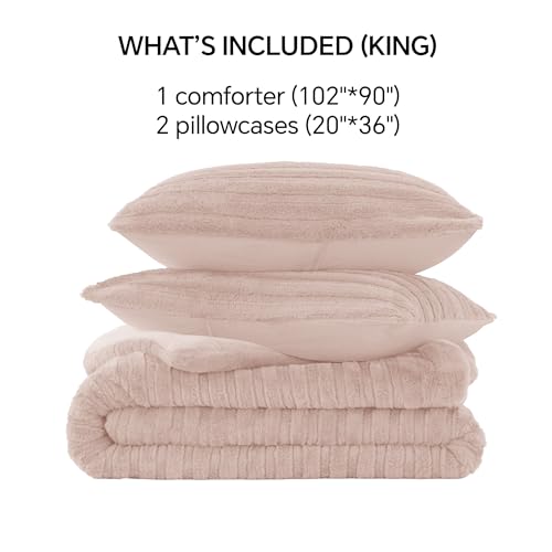 Faux Fur King Size Comforter Set