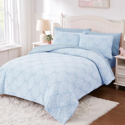 Twin Comforter Set with Sheets for Girls (5 Count)