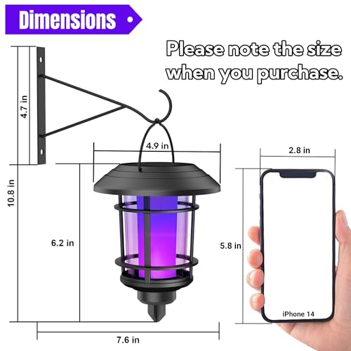 Solar Purple Flame Wall Lanterns (4 Count)
