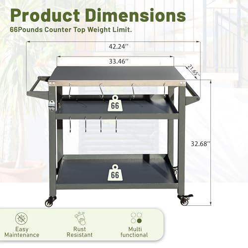 Domi 3 Shelf Outdoor Grill Table