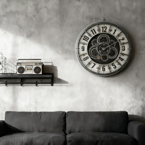 18 Inch Wall Clock with Moving Gears