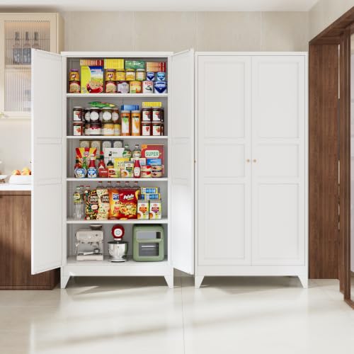 75" H Metal Storage Cabinet with 2 Doors and 4 Shelves
