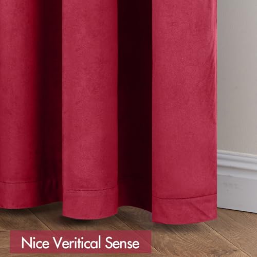Berry Blackout Velvet Curtains Drapes 108 Inch Long 52"x108" Bedroom (2 Count)