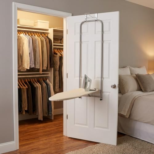 144222 Over The Door Small Ironing Board with Iron Holder