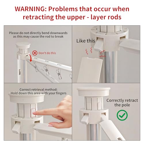 4 Legs Double Layer Clothes Drying Rack