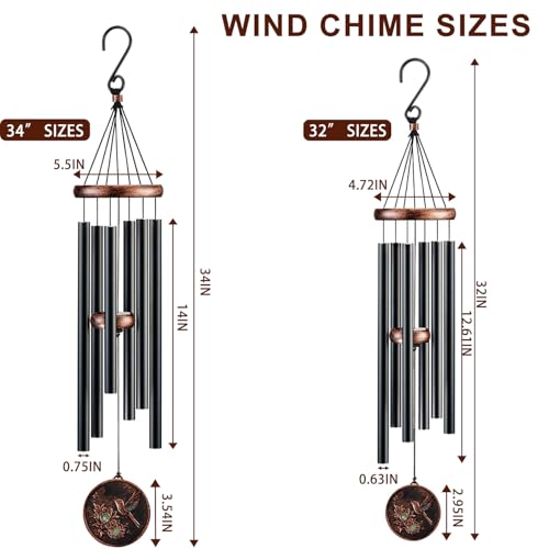 34”Hummingbird Wind Chimes for Outside