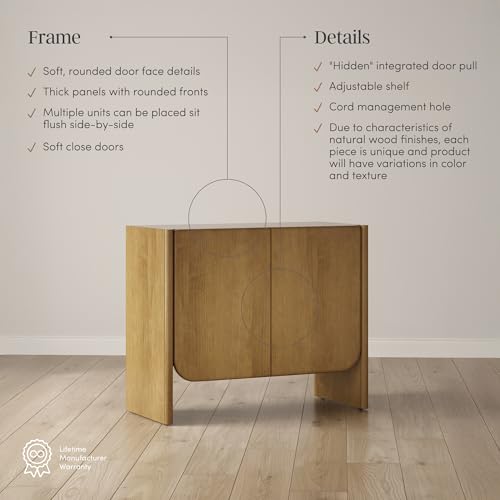 Jacala Mid Century Modern Entryway Storage Cabinet with Doors (2 Count)